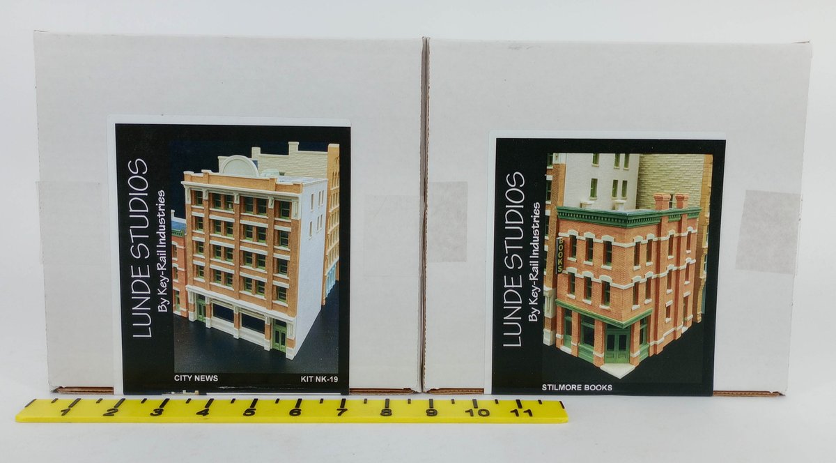 2 LUNDE STUDIOS NK-19 CITY NEWS & NK-18 STILMORE BOOKS N SCALE BUILDING KITS, 2 OBS NNC INV 263331069