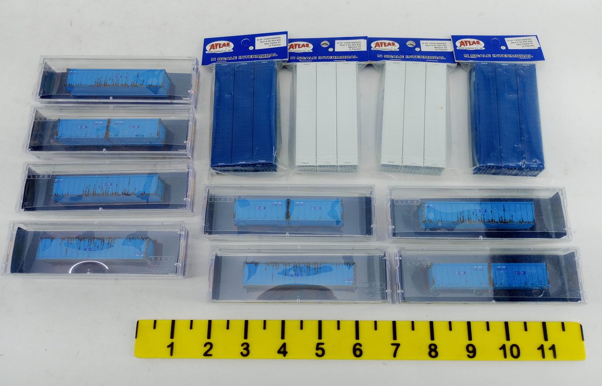 ASSORTED N SCALE ATLAS & MICRO-TRAINS INTERMODAL CONTAINERS, SOME OBS INV 263331068