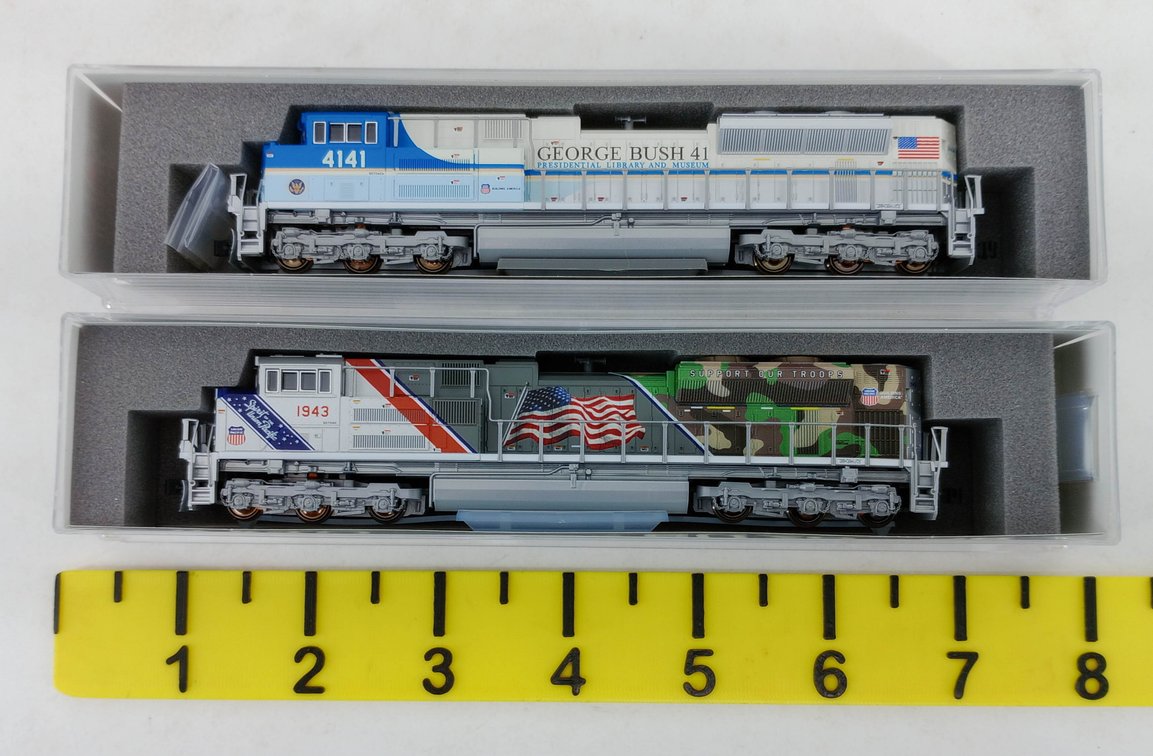 2 KATO 176-8411 N SCALE UP GEORGE BUSH 4141 SD70ACE LOCOMOTIVES, 2 OBS INV 263331078