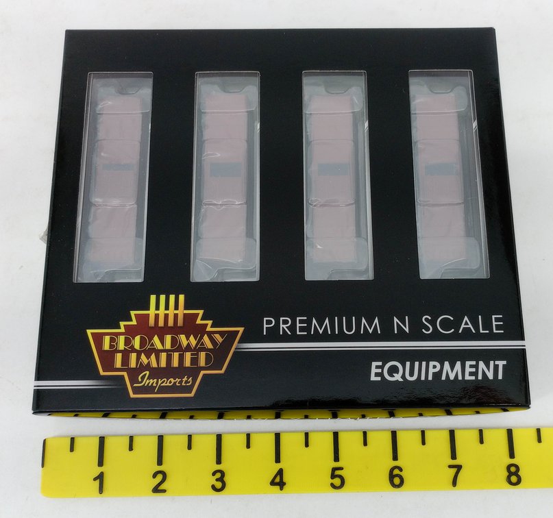 BROADWAY LIMITED 3407 NYC 4 STEEL BOX CARS, CORRUGATED ENDS, UNLETTERED, OB INV 263331084