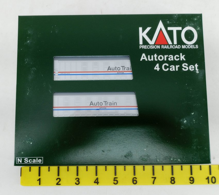 KATO 106-5507 AMTRAK PHASE III AUTORACK 4 CAR SET #1, OB INV 263331092