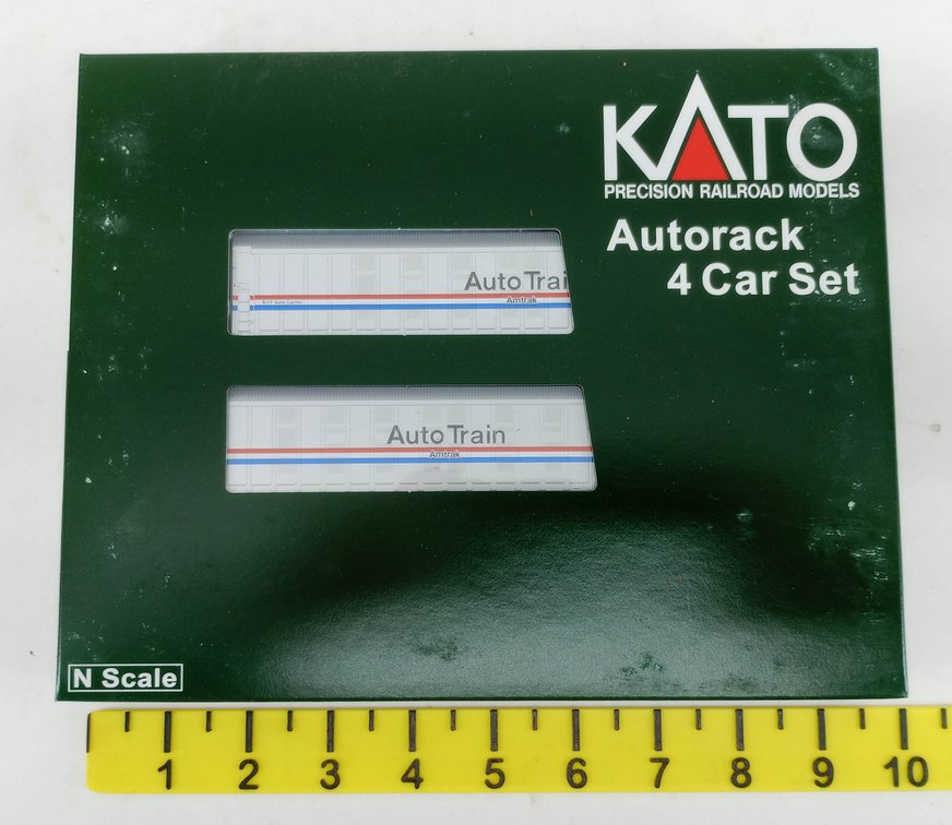 KATO 106-5508 AMTRAK PHASE III AUTORACK 4 CAR SET #2, N SCALE, OB INV 263331093