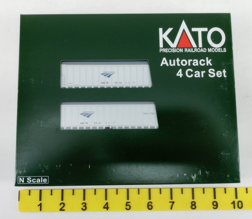 KATO 106-5505 AMTRAK PHASE V AUTORACK 4 CAR SET #3, N SCALE, OB INV 263331094