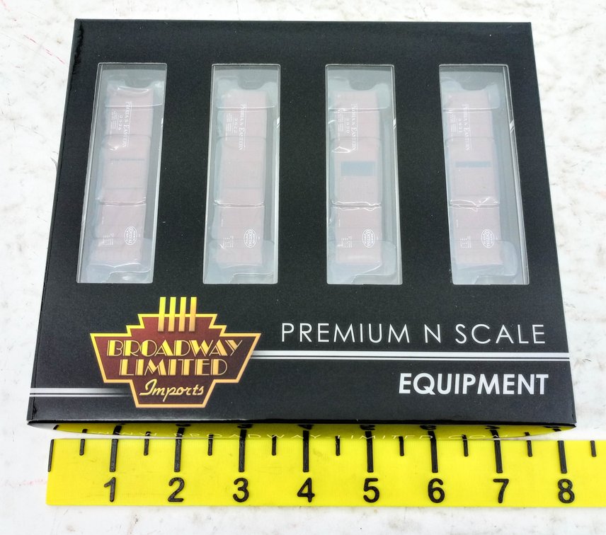 BROADWAY LIMITED 3406 PEORIA & EASTERN 4 STEEL BOX CARS N SCALE, OB INV 263331098