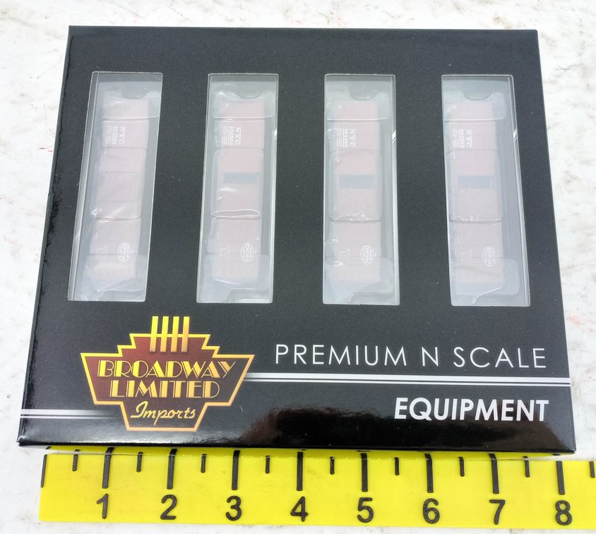 BROADWAY LIMITED 3401 NYC STEEL BOX CAR 4-PACK, N SCALE, OB INV 263331099