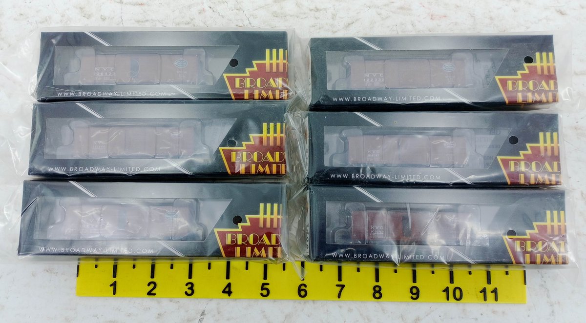 6 BROADWAY LIMITED N SCALE 3408-3413 NYC STEEL BOX CARS, 6 OBS INV 263331106