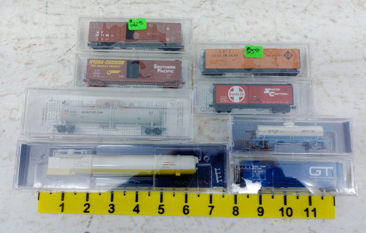 MICRO-TRAINS LINE N SCALE ASSORTED FREIGHT CARS NASA, UP, SANTA FE & MORE, 8 OBS INV 263331117