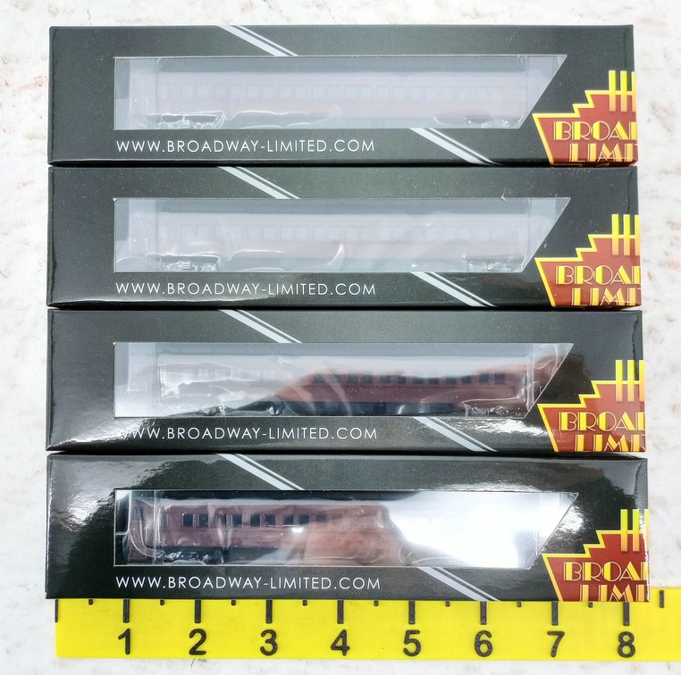 4 BROADWAY LIMITED 3772 PRR P70 COACHES W/ ICE AC, UNLETTERED, 4 OBS INV 263331121