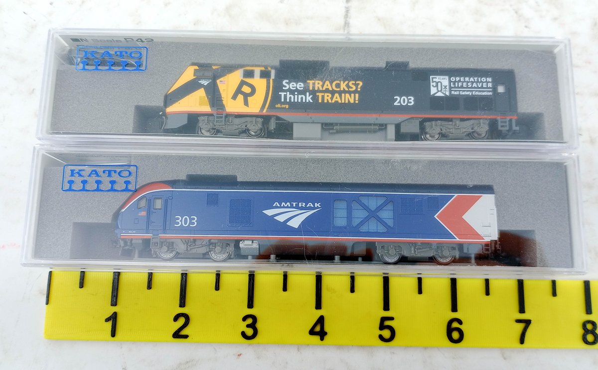 2 KATO N SCALE AMTRAK LOCOMOTIVES 176-6039 P42 & 176-6052 ALC-42, 2 OBS INV 263331127