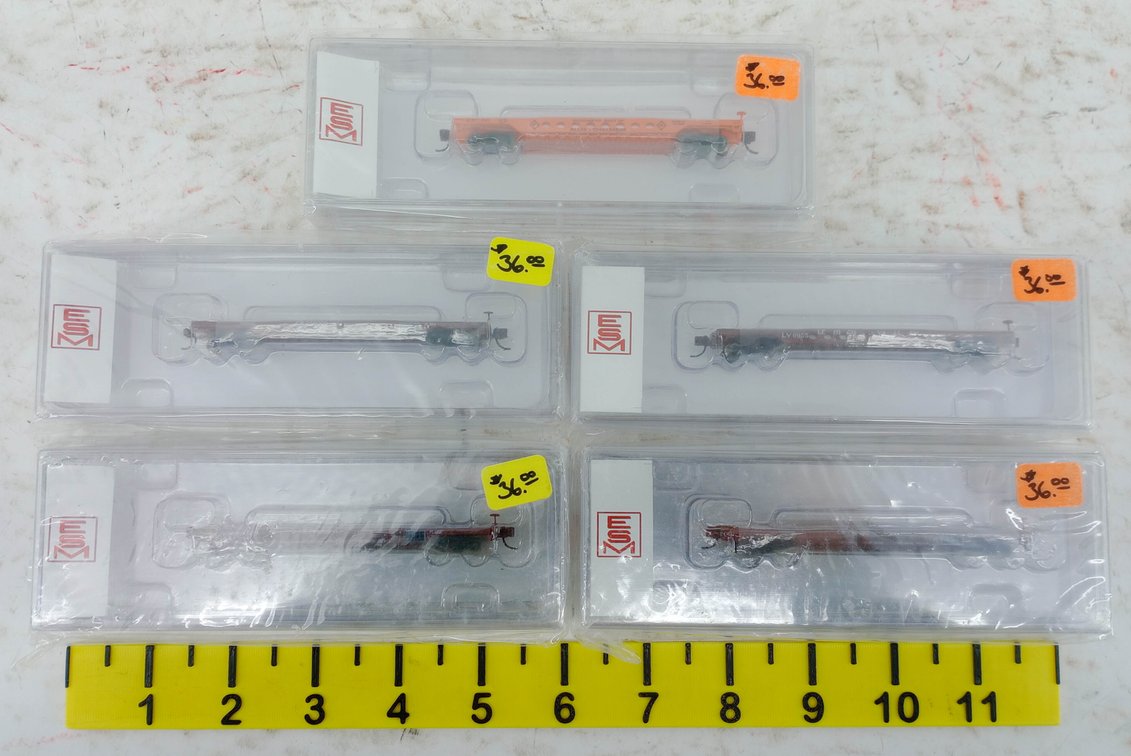 5 EASTERN SEABOARD MODELS N SCALE GSC 60-TON WELL CARS CONRAIL LV & ALLIS-CHALMERS, 5 OBS INV 263331134