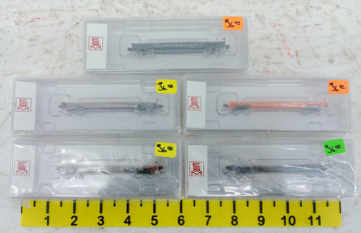 5 EASTERN SEABOARD MODELS N SCALE GSC 60-TON WELL CARS NYC, CONRAIL, D&H & ALLIS-CHALMERS, 5 OBS INV 263331136