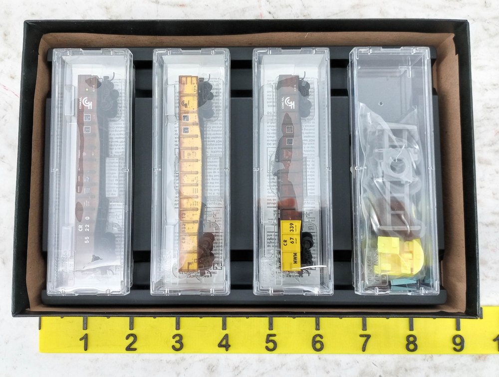 MICRO-TRAINS 993 01 880 CONRAIL TIE LOADER 3-PACK N SCALE GONDOLAS & LOADER, OB INV 263331156