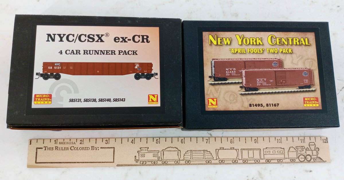 MICRO-TRAINS LINE N SCALE NYC 4 GONDOLAS & 2 BOXCARS, 2 OBS INV 263331162