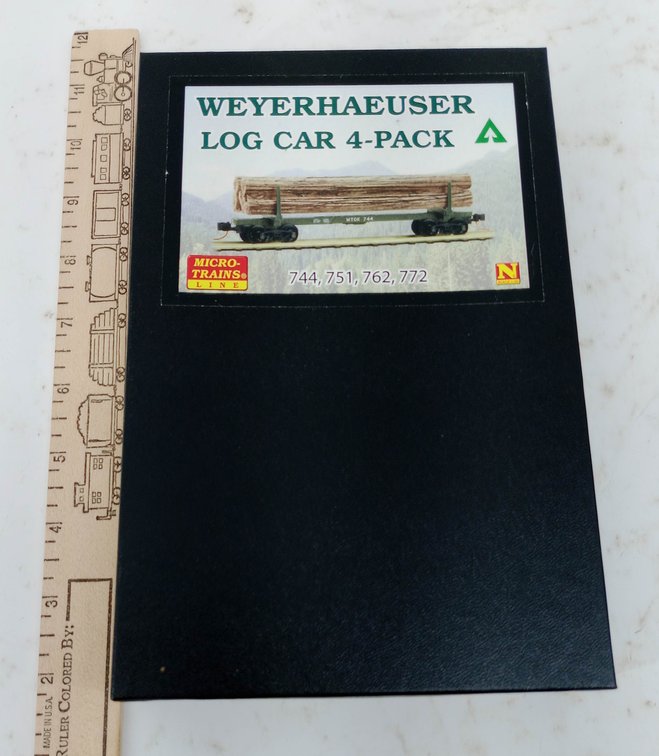 MICRO-TRAINS N SCALE WEYERHAEUSER 4 LOG CARS 744 751 762 772, OB INV 263331167