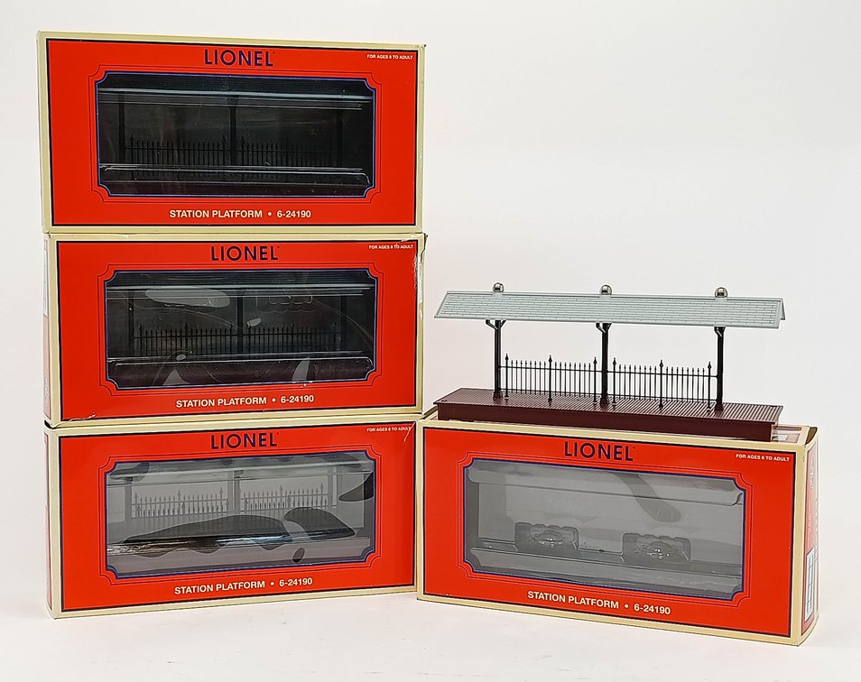 4 LIONEL 6-24190 STATION PLATFORMS, 4 OBS  INV 263350002