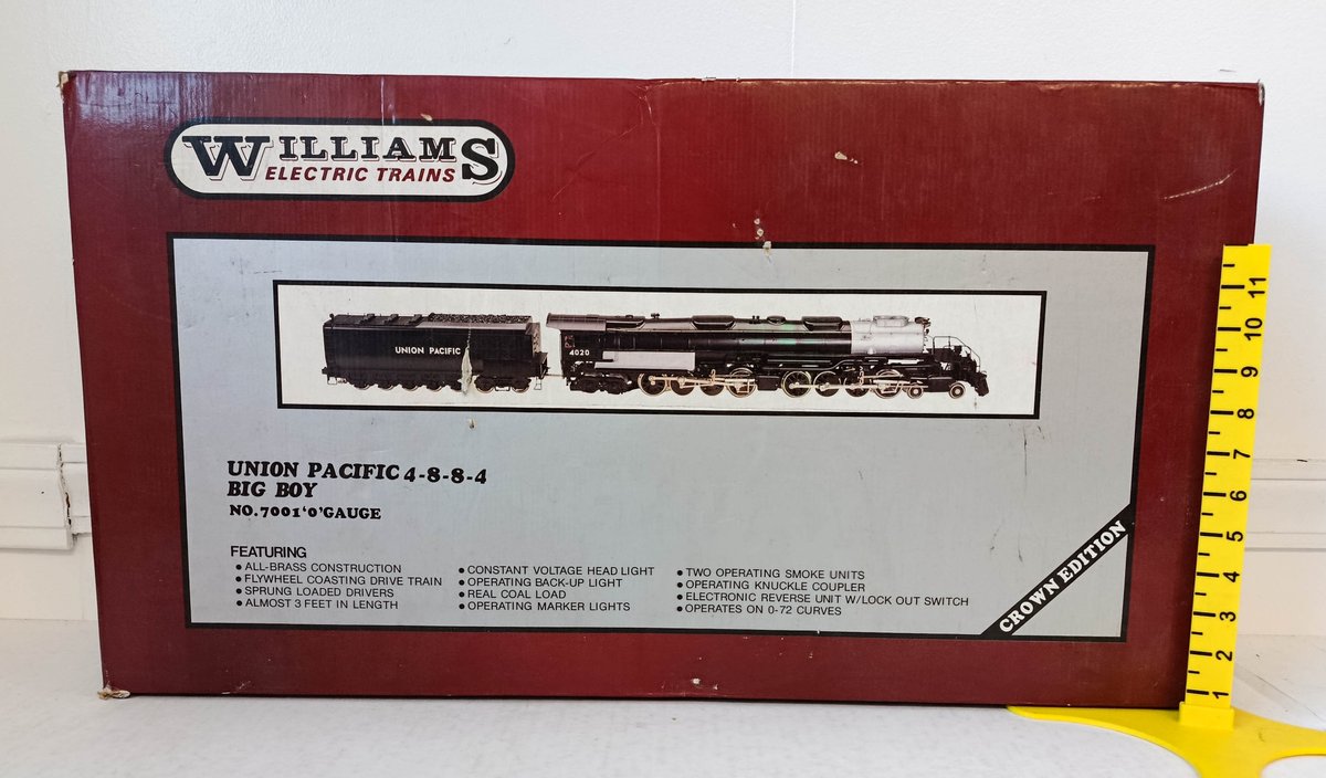 WILLIAMS 7001 UNION PACIFIC 4-8-8-4 BIG BOY 4020 STEAM LOCOMOTIVE & TENDER, OB  INV 263350010