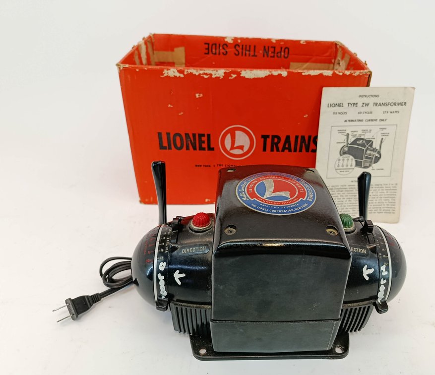 LIONEL ZW 275 WATT TRAINMASTER TRANSFORMER W/ INSTRUCTIONS, OB  INV 263350012