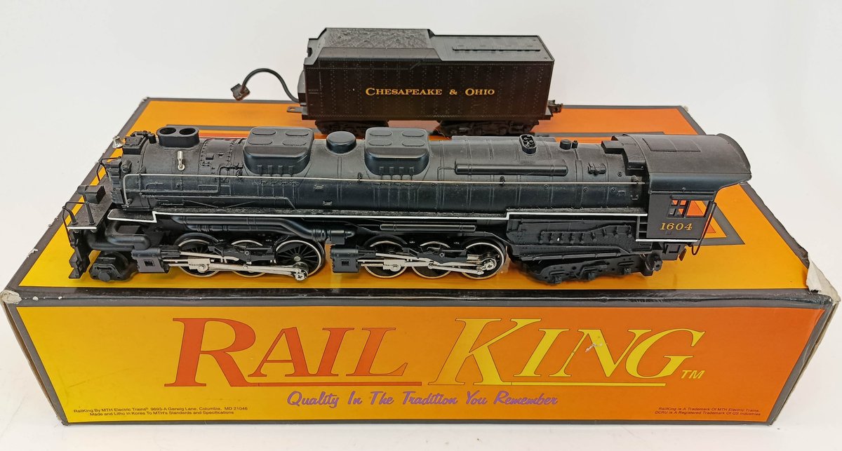 RAIL KING CHESAPEAKE & OHIO 1604 2-6-6-6 STEAM LOCOMOTIVE & TENDER, OB  INV 263350017