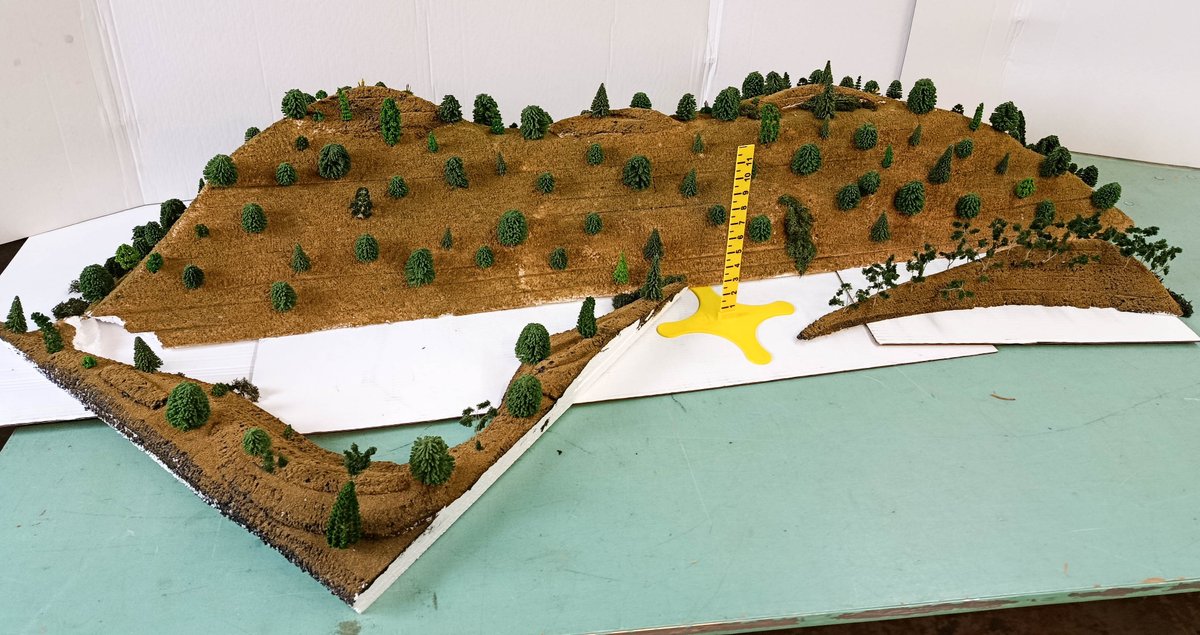 3 LARGE O GAUGE LAYOUT MOUNTAIN HILLSIDE SCENERY SECTIONS W/ TREES & TUNNEL, NO BOX, NO SHIPPING  INV 263350025