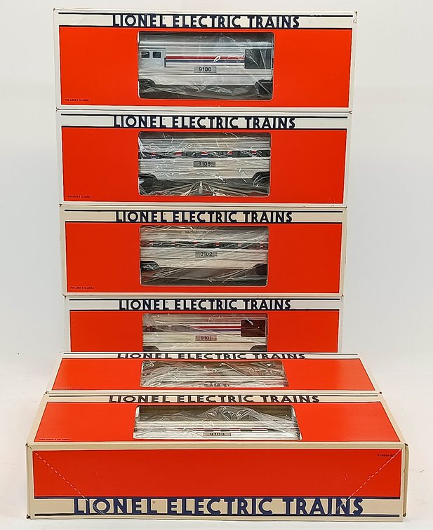 6 LIONEL AMTRAK 6-19100 THRU 6-19106 PASSENGER CARS, 6 OBS  INV 263350026