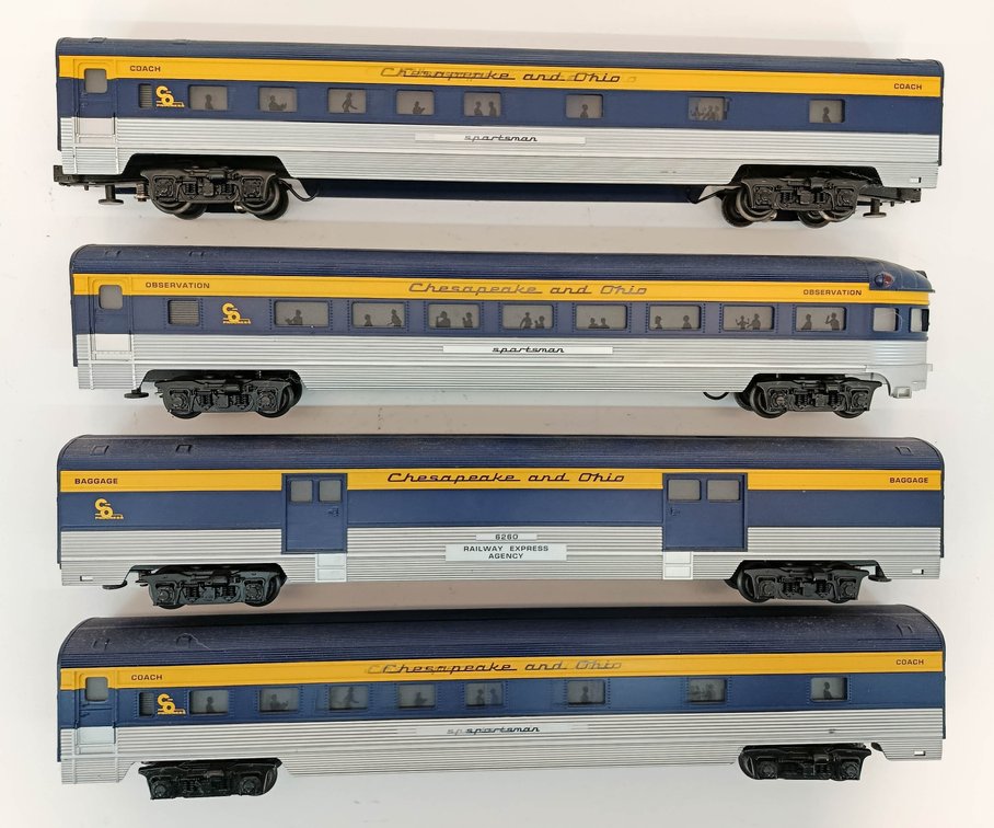 4 CHESAPEAKE AND OHIO SPORTSMAN O GAUGE PASSENGER CARS  INV 263350035