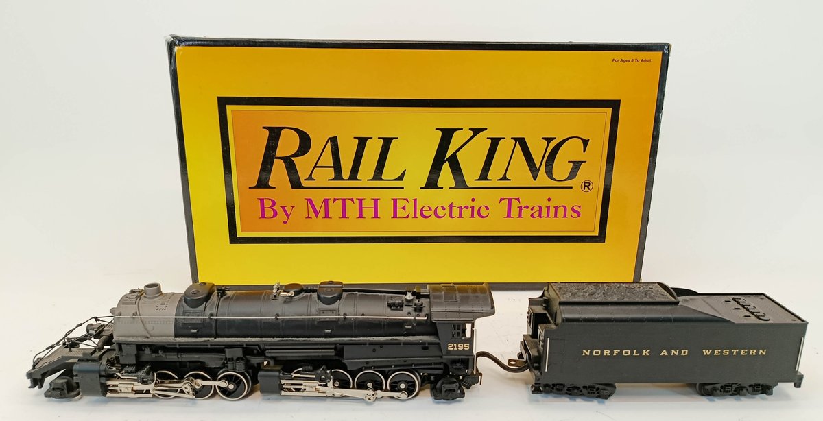 RAIL KING MTH O GAUGE NORFOLK AND WESTERN 2195 2-8-8-2 STEAM LOCOMOTIVE & TENDER, OB  INV 263350077
