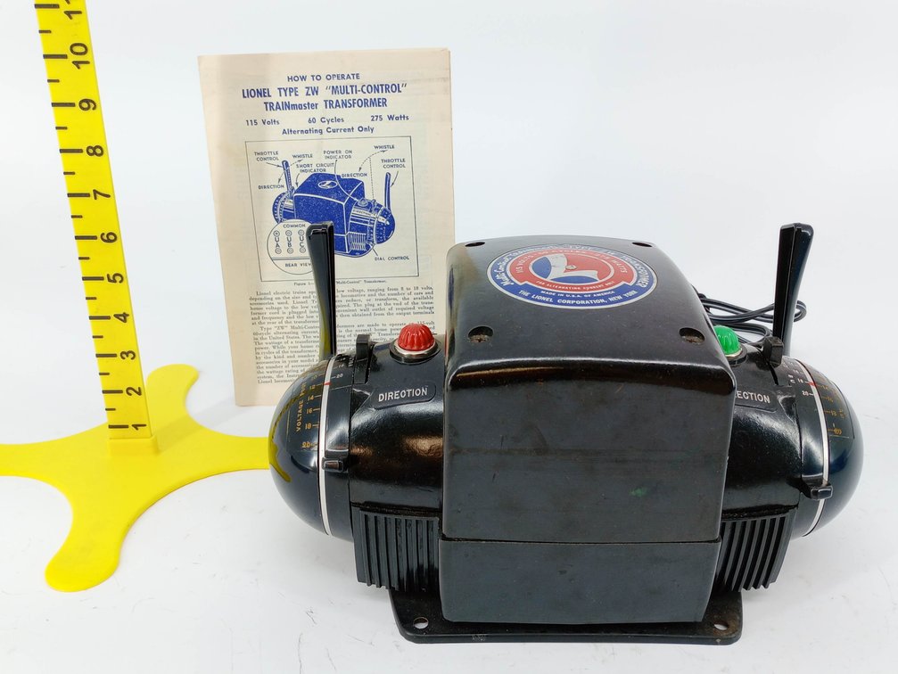 LIONEL ZW 275 WATT TRAINMASTER MULTI-CONTROL TRANSFORMER W/ INSTRUCTION SHEET  INV 263440015