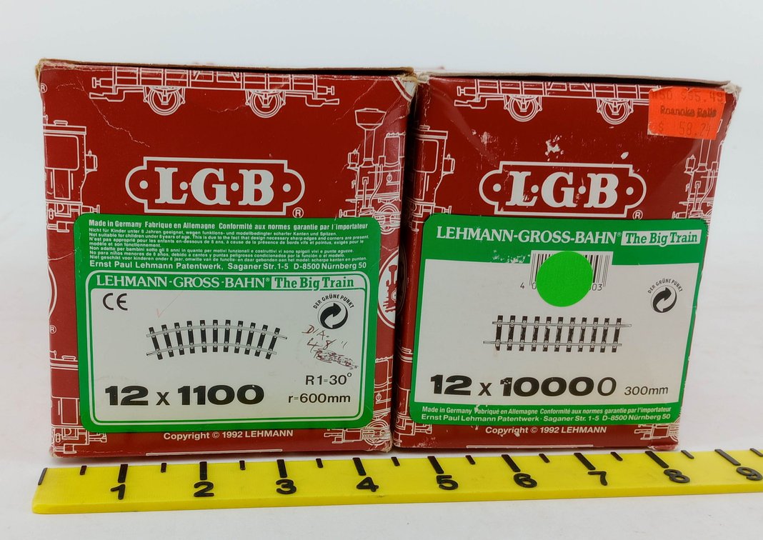 24 LGB 1100 & 10000 CURVED & STRAIGHT G GAUGE TRACK SECTIONS, 2 OBS  INV 263440033