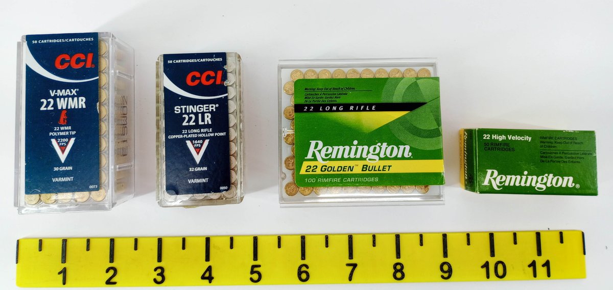 4 BOXES CCI V-MAX 22 WMR, CCI STINGER 22 LR & REMINGTON 22 GOLDEN BULLET 22 HIGH VELOCITY RIMFIRE CARTRIDGES  INV 263510005