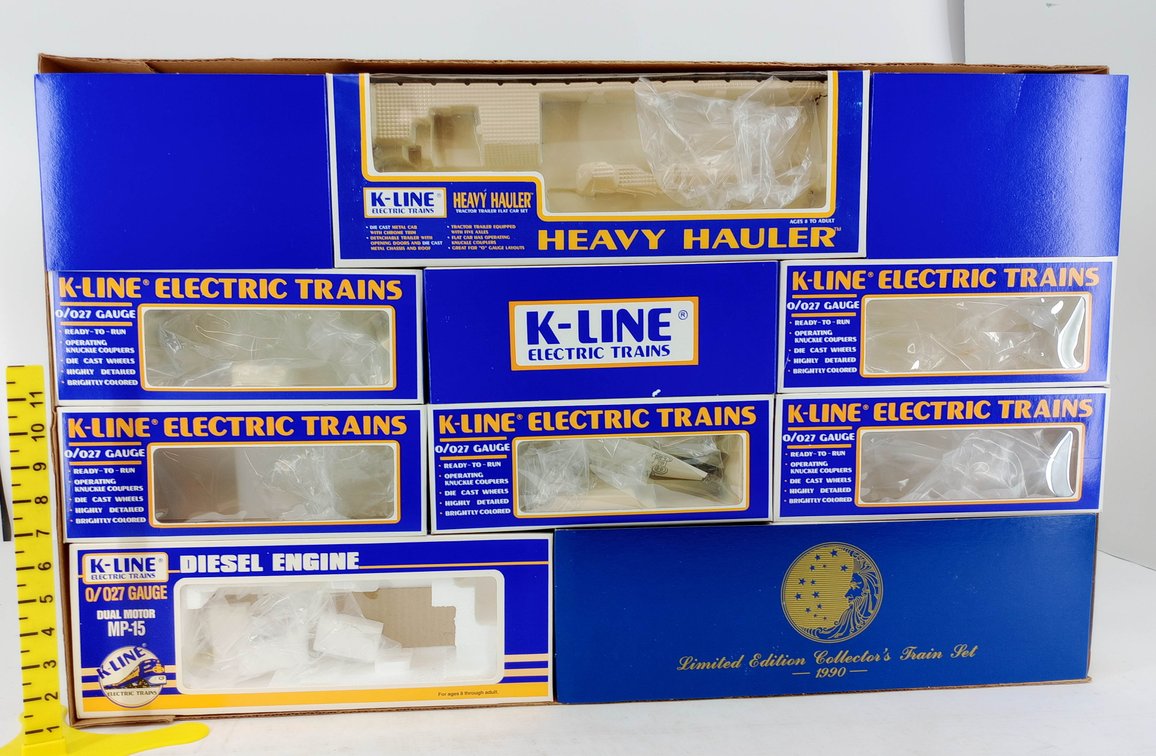 EMPTY K-LINE 0 GAUGE 1990 LIMITED EDITION TRAIN SET BOX ONLY SOME TRACK & TRANSFORMER INCLUDED, NO CARS  INV 263540001