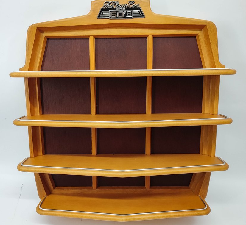 DISPLAY WALL SHELF FOR THE CLASSIC CARS OF THE 60'S APPROX. 20.5" X 6.5" X 22.25" OB  INV 262380717