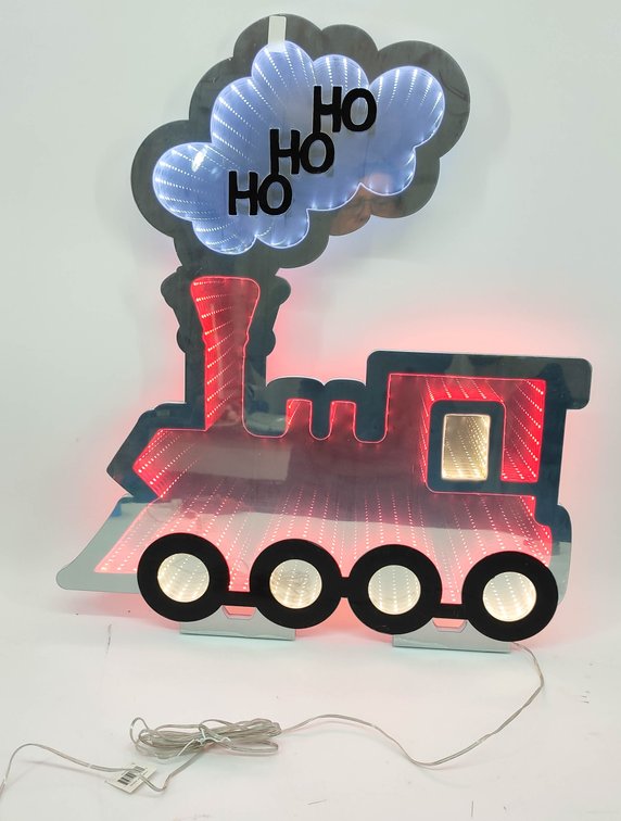 INFINITY STEAM TRAIN LIGHT  HO HO HO APPROX. 24" X 21.5"  INV 262380720