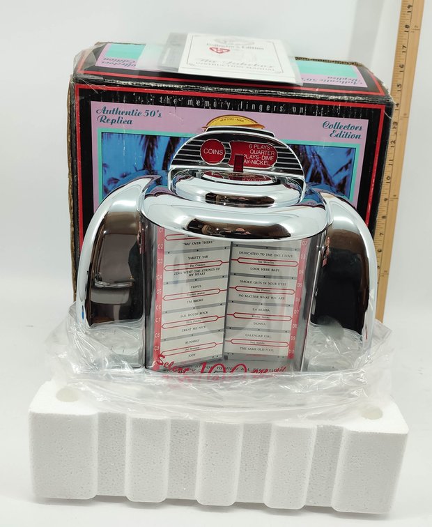 SELECT-O-MATIC 100 THE JUKEBOX RADIO AM/FM RAIDO CASSETTE PLAYER AUTHENTIC 50'S REPLICA OB  INV 262380764