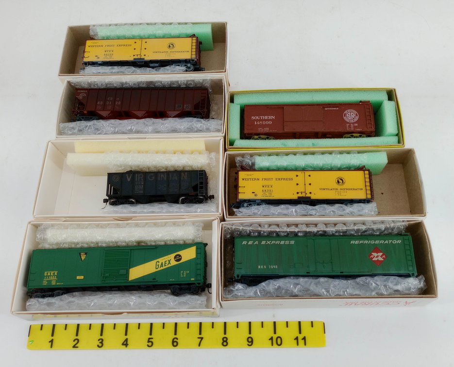 7 HO SCALE FREIGHT CARS INCL INTER MOUNTAIN, ATHEARN, MDC, VARNEY, SILVER STREAK, 7 OBS  INV 262860046