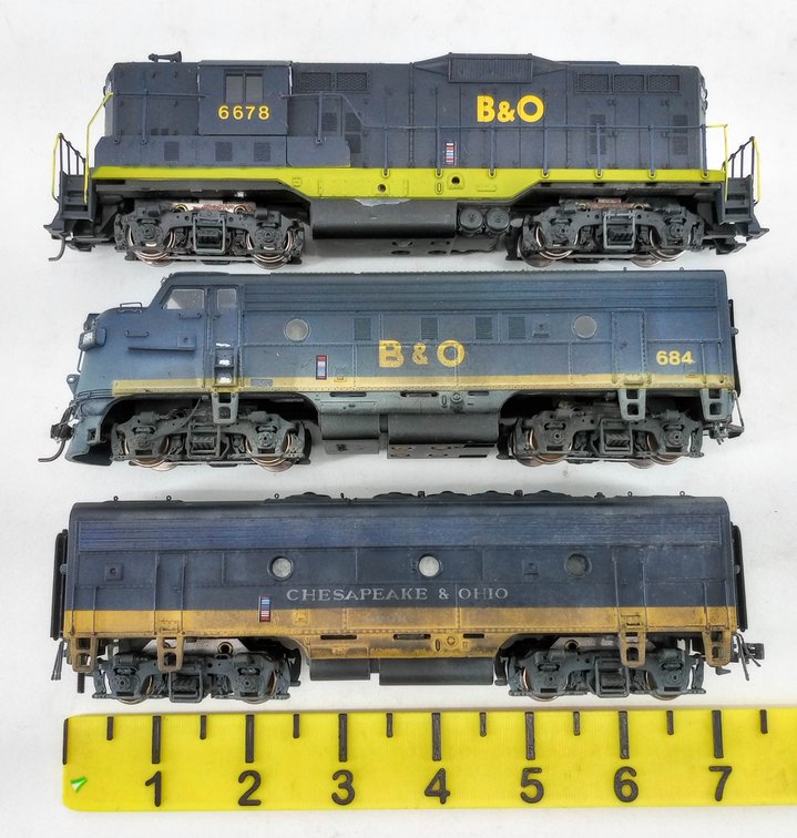 3 ATHEARN HO B&O F9A, F9B & GP9 DIESEL LOCOMOTIVES DCC, 3 OBS  INV 262860052