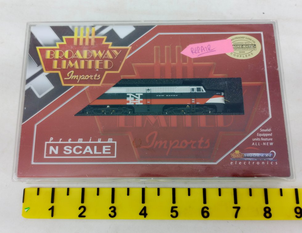 BROADWAY LIMITED 3095 NEW HAVEN ALCO PA #0772 N SCALE DIESEL LOCOMOTIVE W/ SOUND, OB INV 263331969