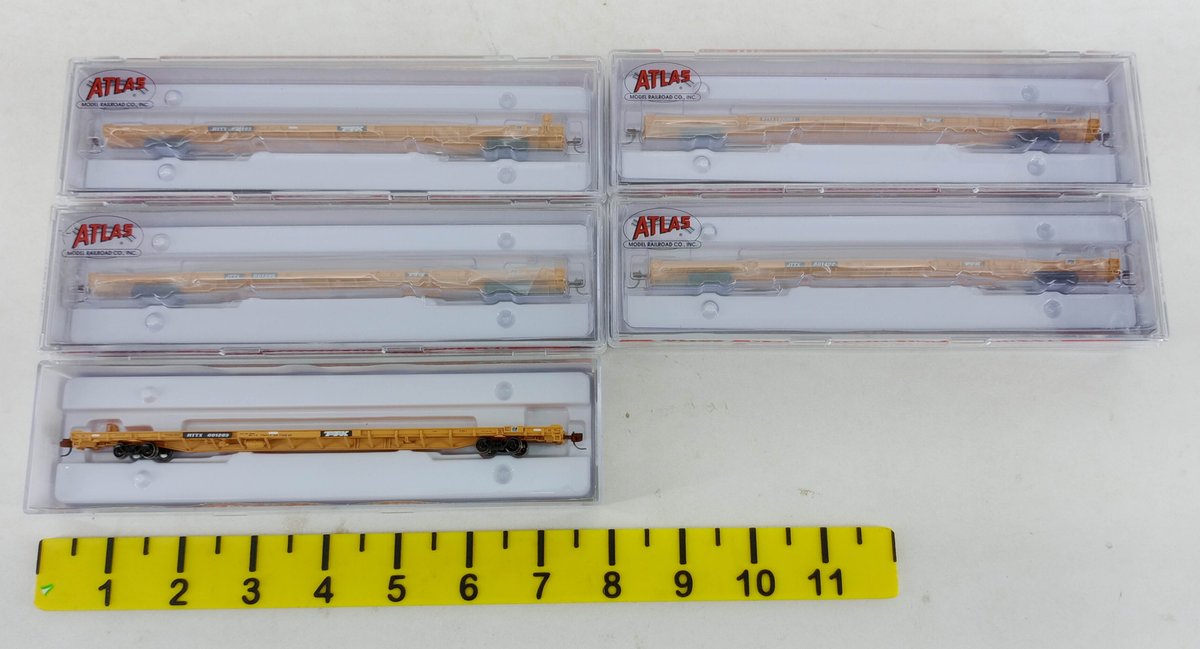 5 ATLAS N SCALE TTX F89J FLAT CARS, 5 OBS INV 263331974