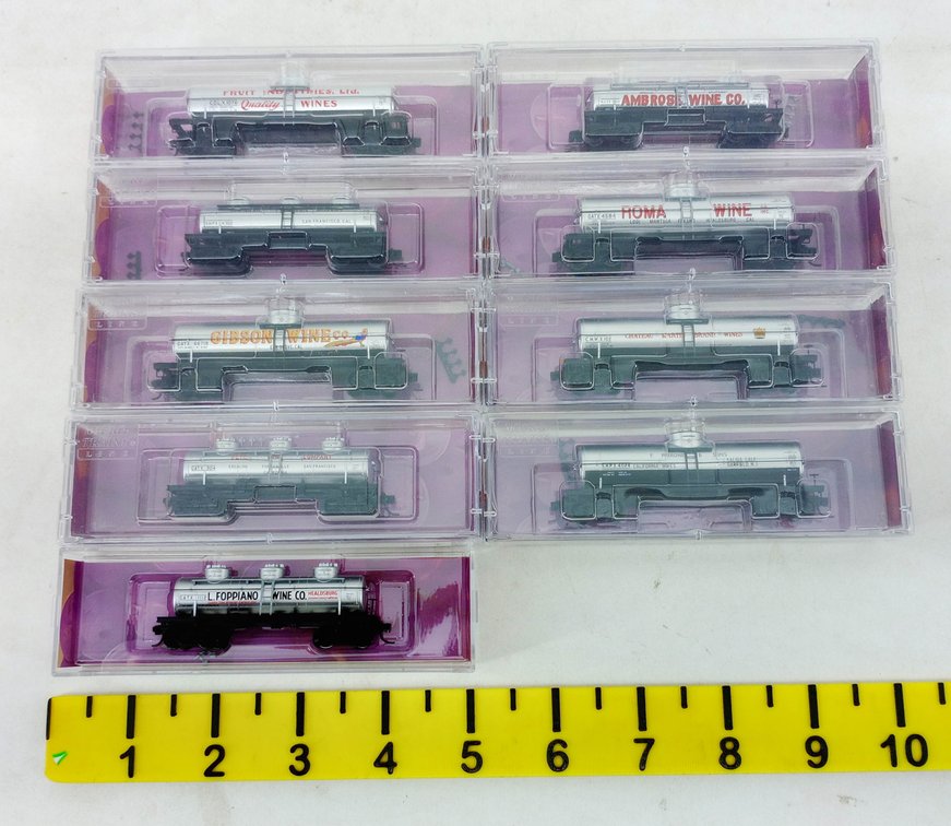 MICRO-TRAINS N SCALE WINE CO TANK CARS, ASSORTED 9 OBS INV 263331975