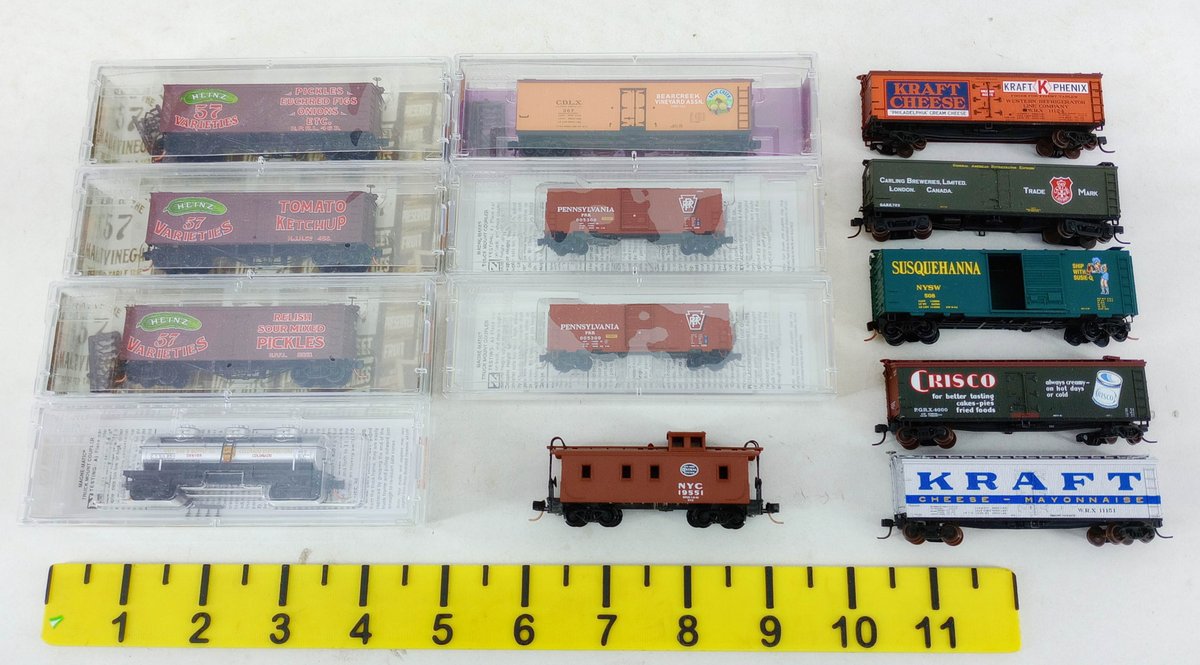 13 MICRO-TRAINS N SCALE ASSORTED KRAFT, HEINZ, PENNSYLVANIA & MORE FREIGHT CARS, SOME OBS INV 263331996