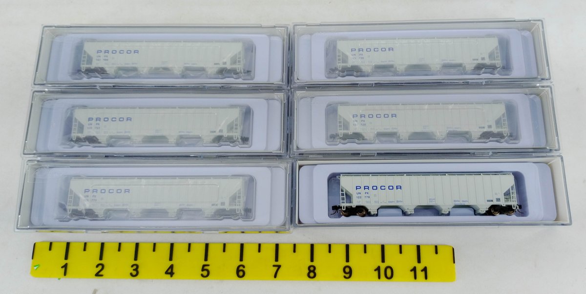 6 N GAUGE 560002A UNPX PROCOR 5820 COVERED HOPPERS, 6 OBS INV 263332001