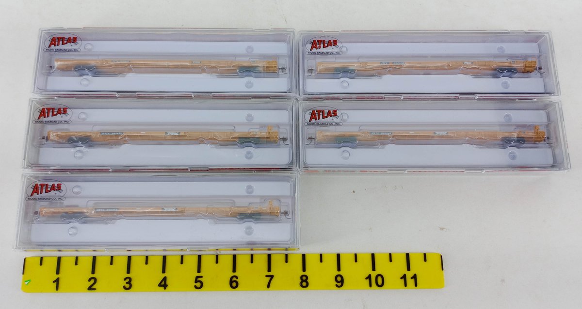 5 ATLAS N SCALE RTTX TTX 53FT FLAT CARS, 5 OBS INV 263332006