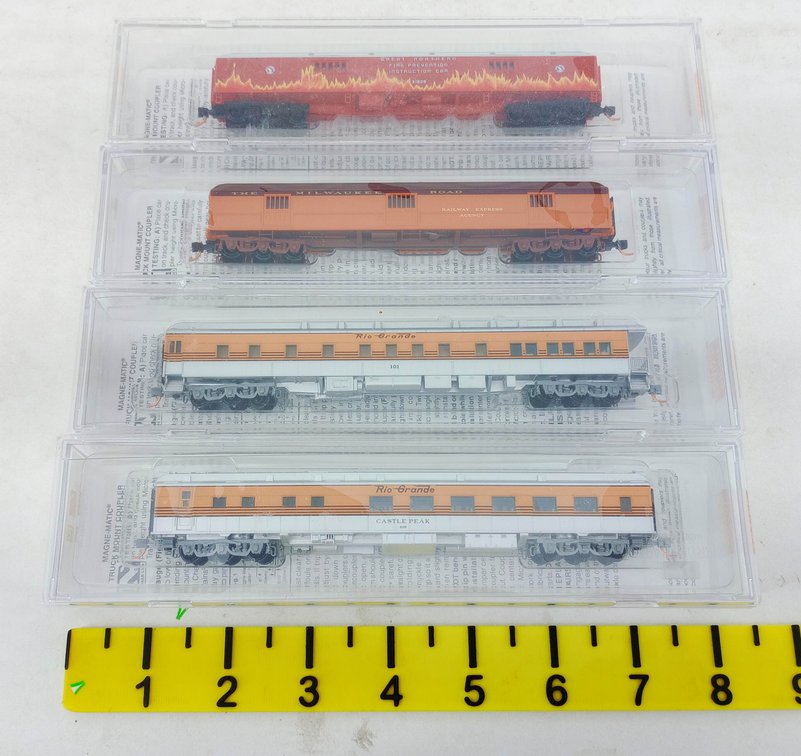 4 MICRO-TRAINS N SCALE D&RGW, GREAT NORTHERN & MILWAUKEE ROAD HEAVYWEIGHT PASSENGER CARS, 4 OBS INV 263332012