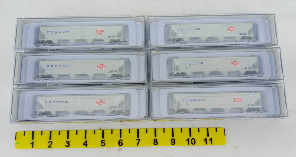 6 N SCALE 560003A UNPX UNION CARBIDE PROCOR 5820 COVERED HOPPERS, OBS INV 263332014