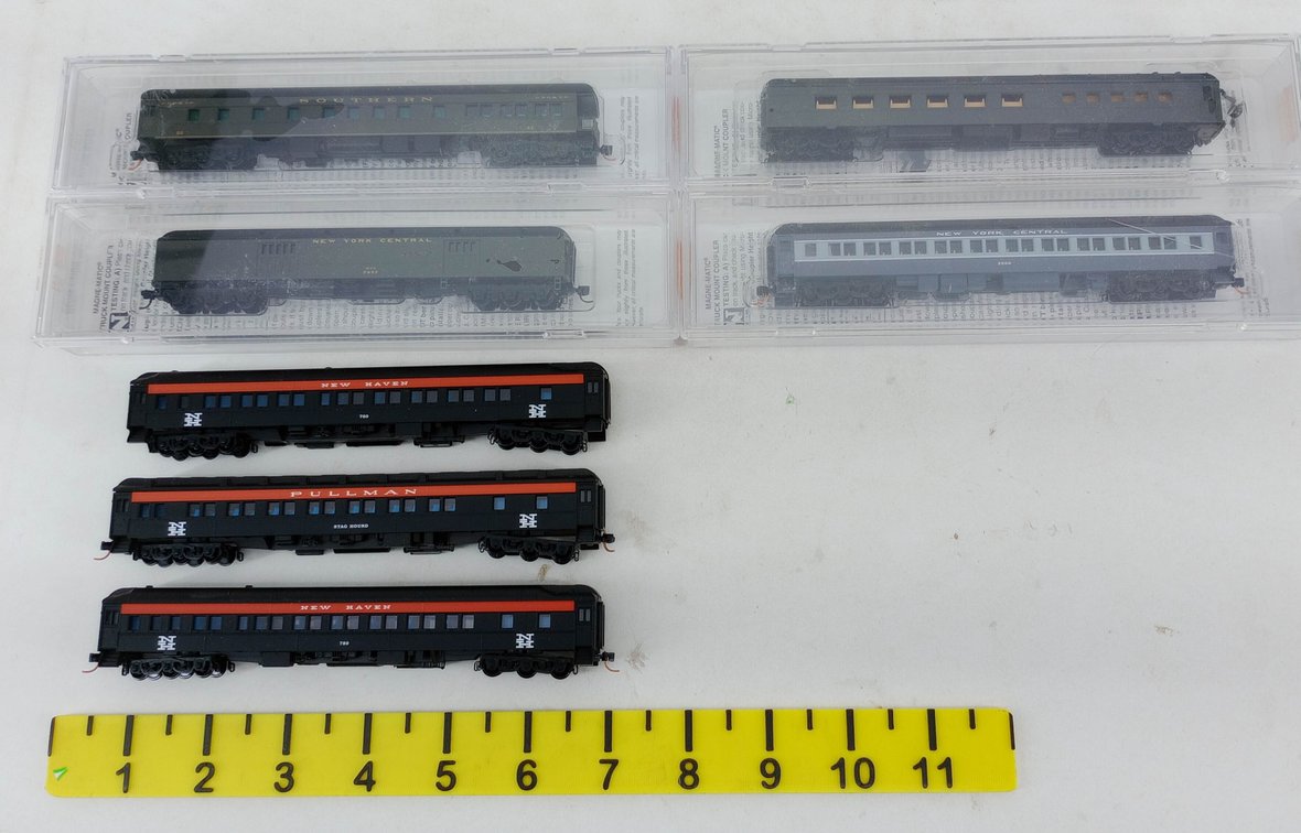 7 MICRO-TRAINS N SCALE NEW HAVEN, NYC & SOUTHERN HEAVYWEIGHT PASSENGER CARS, 4 OBS INV 263332013