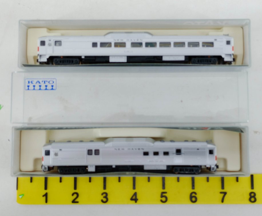 2 KATO NEW HAVEN RDC RAIL DIESEL CARS N SCALE, 2 OBS INV 263332017