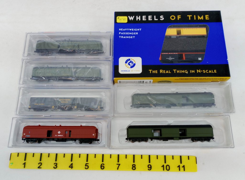 8 WHEELS OF TIME N-SCALE BAGGAGE-EXPRESS CARS, DL&W, EL, SOUTHERN, UP, NEW HAVEN, 7 OBS  INV 263332058