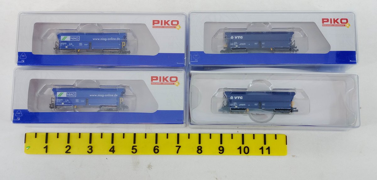 4 PIKO N SCALE 40712 & 40714 VTG & NIAG HOPPER CARS, 4 OBS  INV 263332091