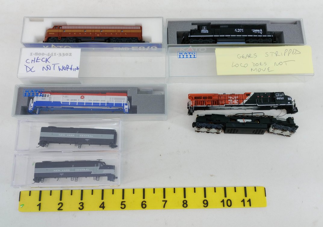 6 KATO & BROADWAY LIMITED N SCALE DIESEL LOCOMOTIVES, 4 OBS, SOME AS-IS  INV 263332088