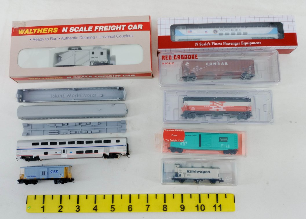 MIXED N SCALE WALTHERS FLEISCHMANN RED CABOOSE CARS & KITS, SOME OBS NNC  INV 263332089