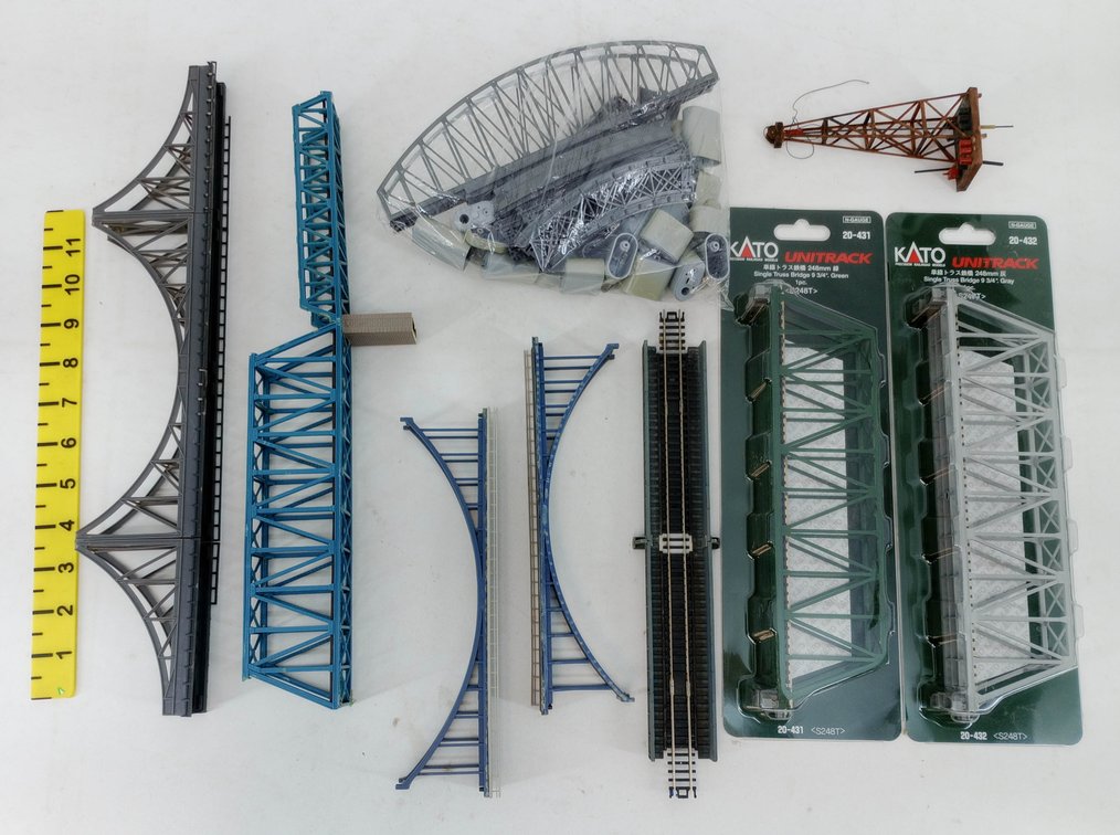 ASSORTED N GAUGE TRUSS & ARCH BRIDGES INCL 2 KATO UNITRACK  INV 263332094